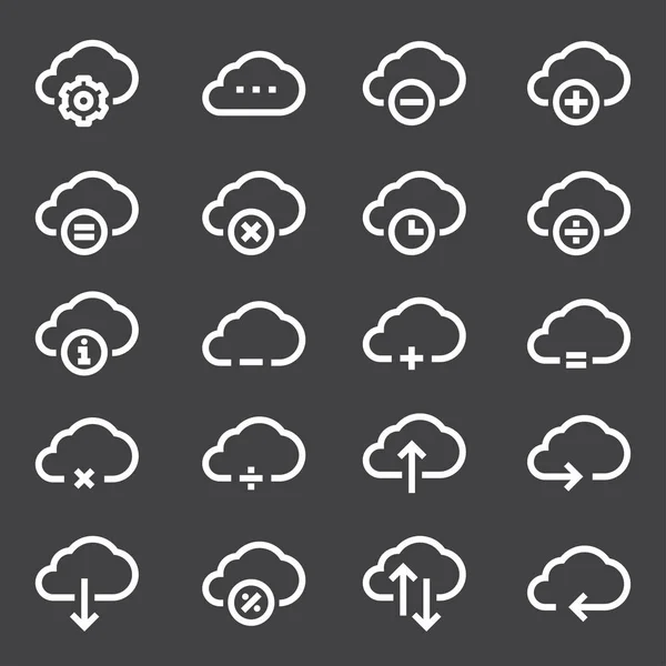 Cloud computing lineaire icons set — Stockvector