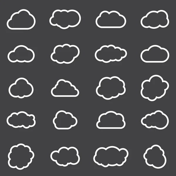 Wolken lijn kunst icons set — Stockvector