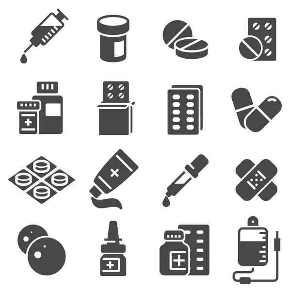 Simple Set of Pills Related Vector Icons. — Stock Vector