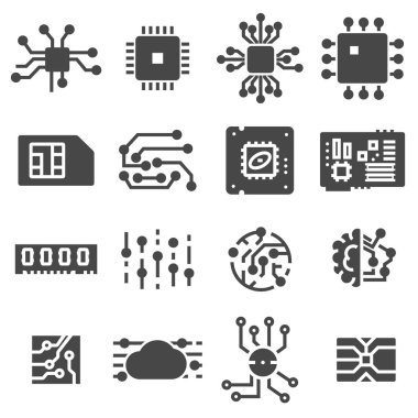 Gri arka plan üzerinde elektronik aygıt kümesi