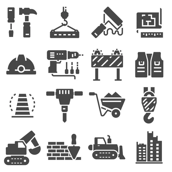 Web icons set - building, construction — Stock Vector