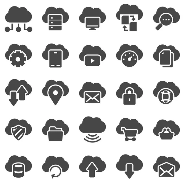 Cloud omputing. Vector illustrations icons set — Stock Vector