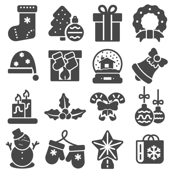 Vector Set Christmas and Winter icons collection — Stock Vector