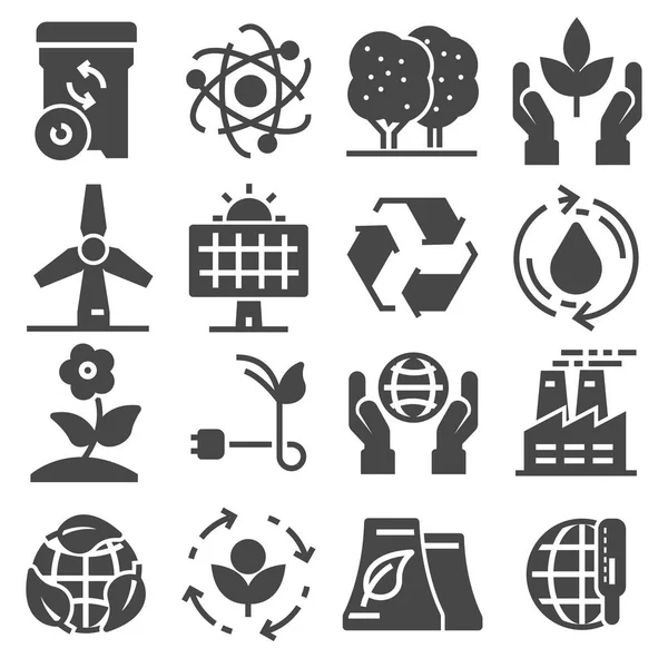 Set of Eco Related Vector Icons — Stock Vector