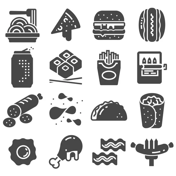 Vektör siyah lokanta Icon set