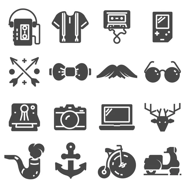 Set de iconos hipster conjunto — Vector de stock