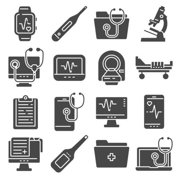 Medical flat icons set on white background — Stock Vector