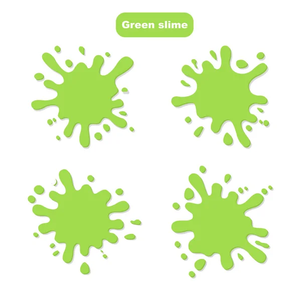Векторна ілюстрація - слизові краплі і потоки. Абстрактна зелена рідина для бризок . — стоковий вектор