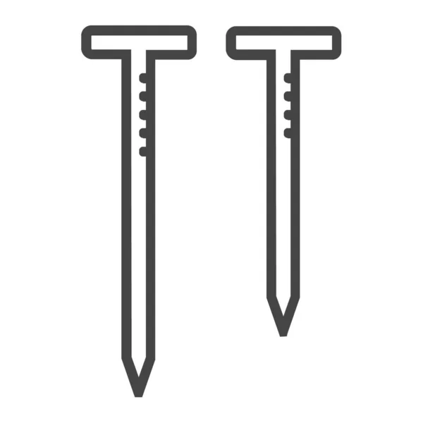 Icono de tornillo de línea en fondo blanco — Vector de stock
