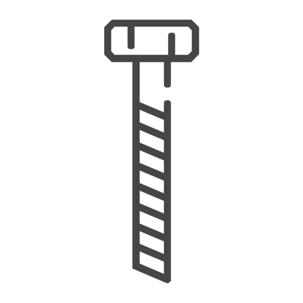 Carpentry screw bolt line icono. Ilustración simple de tornillo de carpintería vector tornillo. — Vector de stock