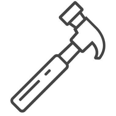 Beyaz arkaplanda çekiç çizgisi simgesi