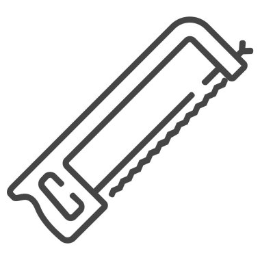 Beyaz arkaplanda metal el testeresi çizgisi simgesi