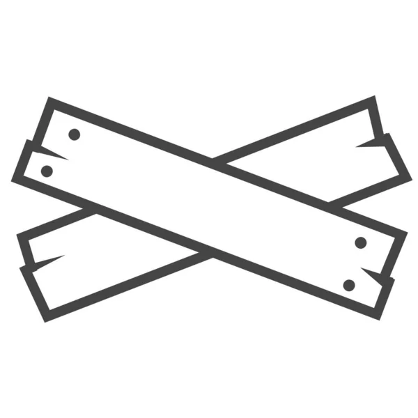 Icône de ligne de planche en bois sur fond blanc — Image vectorielle