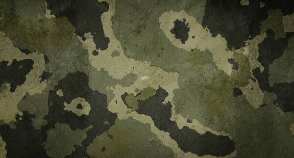 Old dirty camouflage fabric