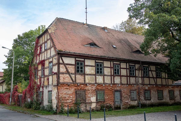 Saxony View Old Historic Ruined Half Timbered House Leipzig Germany — Stock Photo, Image
