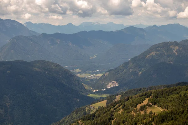 Panorama Dos Alpes Austríacos Lago Ossiacher Veja Com Montanhas Das — Fotografia de Stock