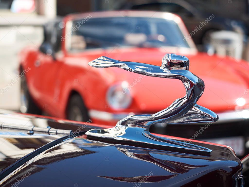 Lembeel, Belgium - May 27: Collectors meeting of classic cars and motorbikes. The exhibition  Retromania  took place in Lembeek. Collectors from Belgium came to show their old vehicles, may 27, 2017.