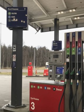 Filipstad / Vaermland / İsveç, Aralık 27.2019, Okq8 petrol