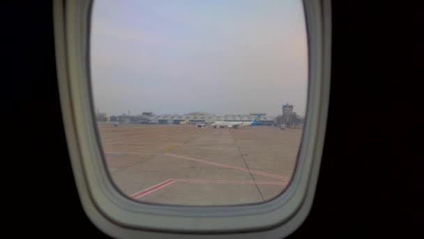 Kiev Ukraine 2020 International Airport Boryspil Aircraft Loading Unloading Passenger — Stok video