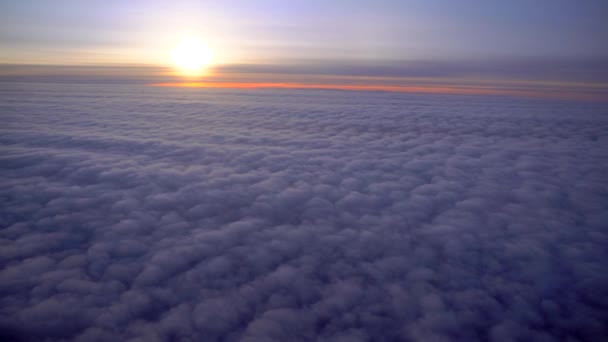 Voar Num Avião Nascer Sol Pôr Sol Avião Iluminador Uma — Vídeo de Stock