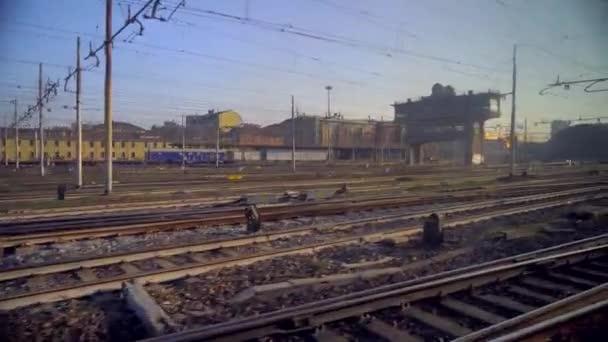 Milan Italie 2020 Gare Ferroviaire Centre Ville Trains Italiens Grande — Video