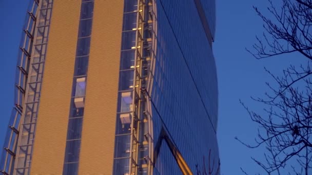 Мілан Італія Березня 2020 Сучасний Вежа Ліфт Сучасна Архітектура Вежа — стокове відео
