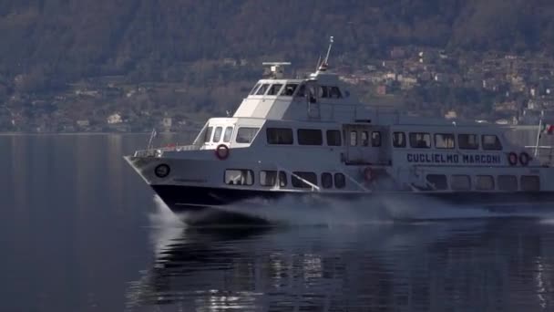 Lake Como Italy March 2020 Hydrofoil Passenger Boat Boat Tour — Αρχείο Βίντεο