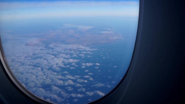 Volando Avión Australia Salida Puesta Del Sol Desde Iluminador Avión — Vídeo de stock