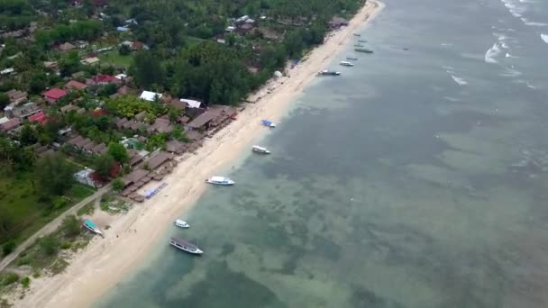 Gili Air Indonézia Forgatás Egy Sziget Egy Drone Dji Saprk — Stock videók