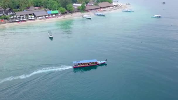 Gili Air Indonesia Neerschieten Van Een Eiland Met Een Drone — Stockvideo