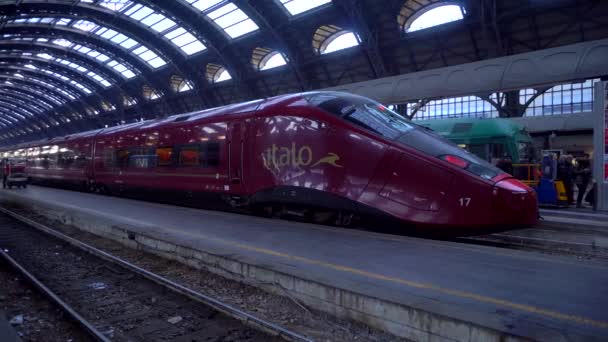 Milano Italia 2020 Stazione Ferroviaria Nel Centro Città Treni Alta — Video Stock