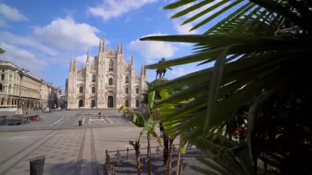 Milano Marzo 2020 Piazza Vuota Fronte Duomo Panico Dalla Corona — Video Stock