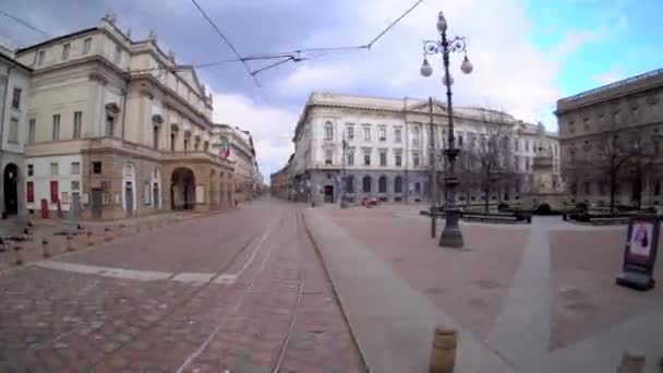 Milan Italie Mars 2020 Les Rues Désertes Ville Pendant Quarantaine Séquence Vidéo