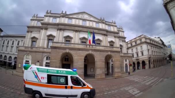 Milan Italie Mars 2020 Les Rues Désertes Ville Pendant Quarantaine — Video