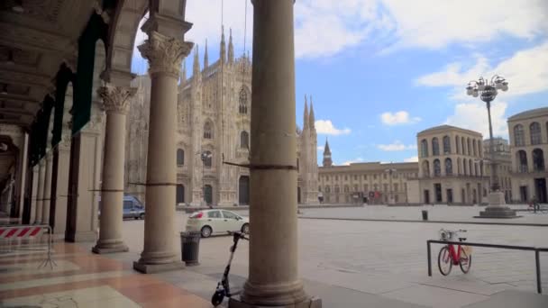 Milano Marzo 2020 Piazza Vuota Fronte Duomo Panico Dalla Corona — Video Stock