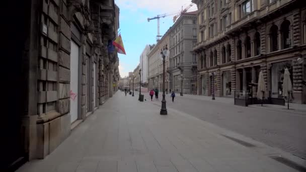 Milan Talya Nisan 2020 Milano Covid19 Dan Şehrin Issız Sokakları — Stok video