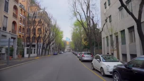 Mailand Italien April 2020 Die Menschenleeren Straßen Der Stadt Während — Stockvideo