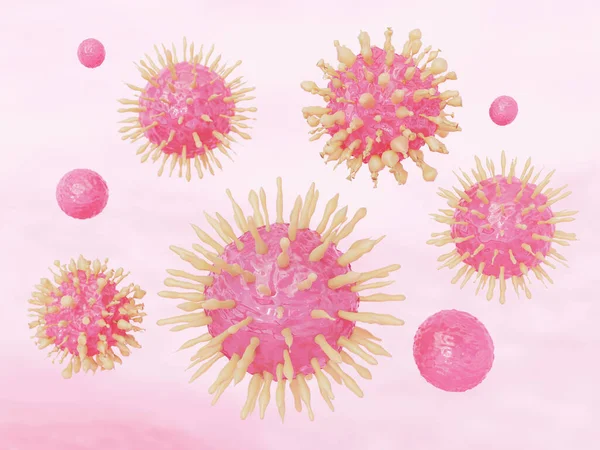 Virus Menginfeksi Tubuh Manusia Render Ilustrasi — Stok Foto