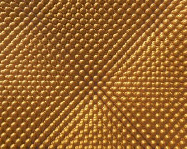 Altın kürelerin soyut arka planı. 3d illüstrasyon