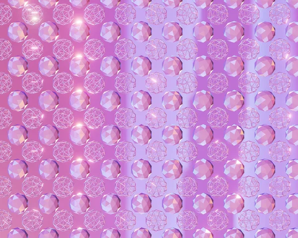 abstract background of crystal spheres. 3d illustration