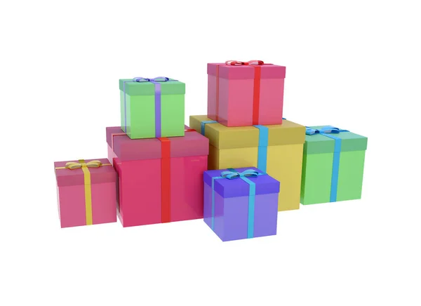 Boîtes Cadeaux Multicolores Vacances Illustration — Photo