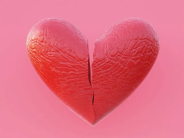 Forma Corazón Roto Clásico Caer Del Amor Abstracto Aburrido Concepto — Foto de Stock