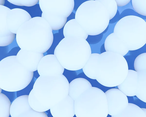 Latar Belakang Abstrak Dengan Bola Cluster Bola Putih Bulatan Putih — Stok Foto