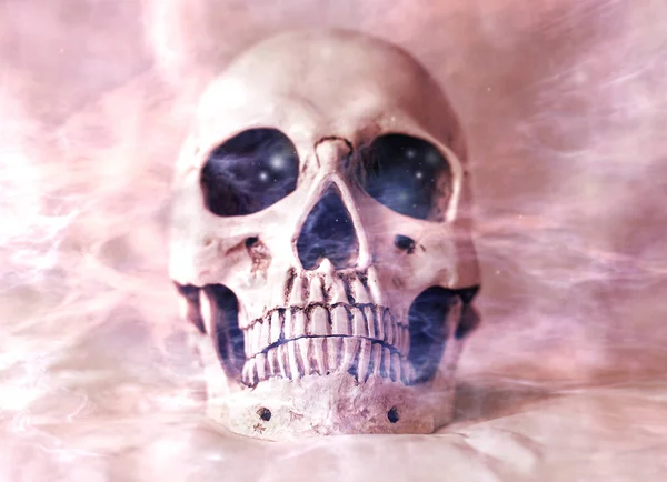 Ein Totenkopf Mit Rauch Drumherum Rauchen Tötet Konzeptbild — Stockfoto