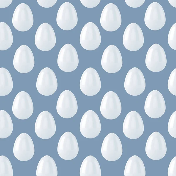 Ovos Páscoa Branca Fundo Padrão Sem Costura Ilustração — Fotografia de Stock