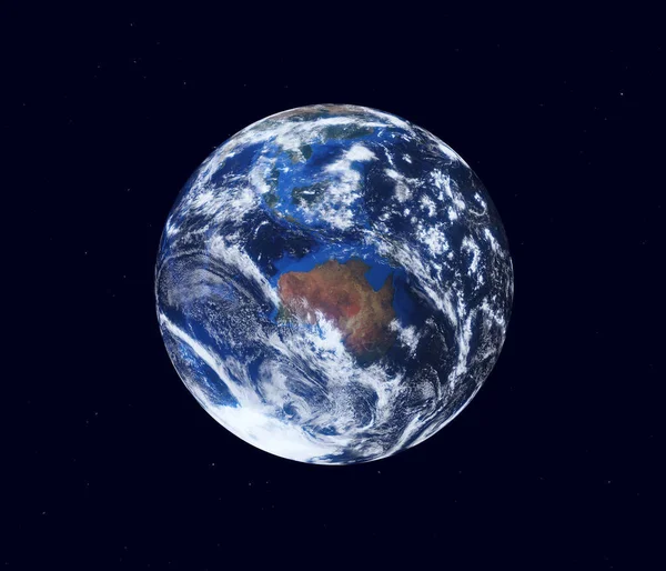 可以看到澳大利亚大陆 美国航天局提供的地图 3D说明 — 图库照片