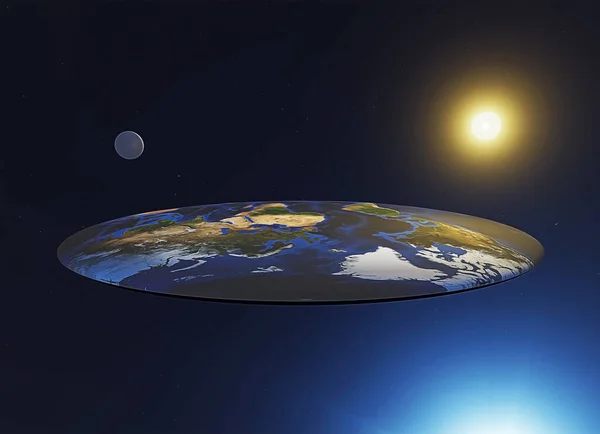 Вид Плоскую Землю Мифы Легенды Discworld Параллельная Вселенная Иллюстрация — стоковое фото
