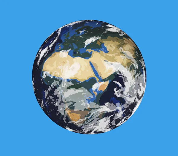 Résumé Stylisé Planète Terre Sur Fond Bleu Illustration — Photo