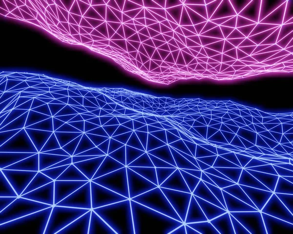 Подключение Интернету Сети Высоких Цифровых Технологий Абстрактный Синий Розовый Геометрический — стоковое фото