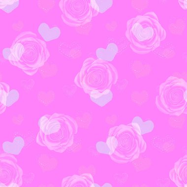 Güller ve kot kalplerle kusursuz bir desen. Sevgililer Günü ya da anneler günü geçmişi